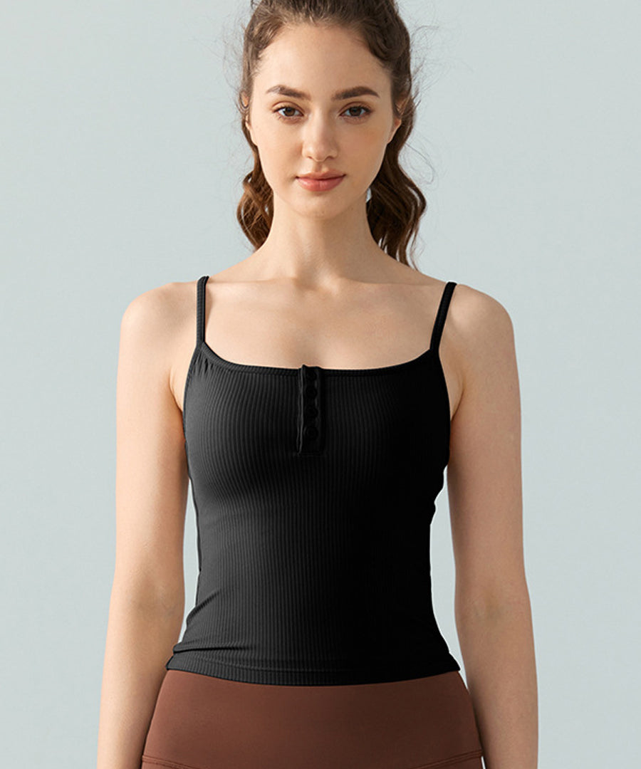 Top da Yoga con Schiena Elegante e Riempiimento Integrato