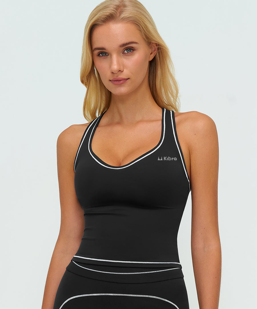 Contrast Sculpt Racer Tank