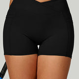 FlowLift Cross-Waist Flare Shorts