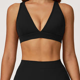 Sleek V-Neck Sports Bra