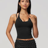 Cocoa Dot Muse Halter Tank