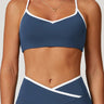 Reggiseno sportivo con schiena scoperta color block pastello