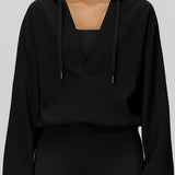 オーバーサイズVネックパーカー