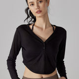 クロップドロングスリーブプルオーバー