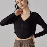 クロップドロングスリーブプルオーバー