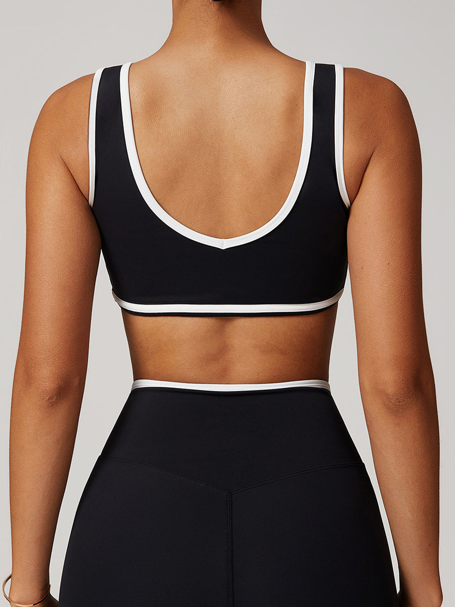 Colorblock Wide-Strap Sports Bra