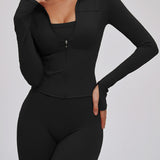 Brushed Stand-Collar Full-Zip Yoga Jacket