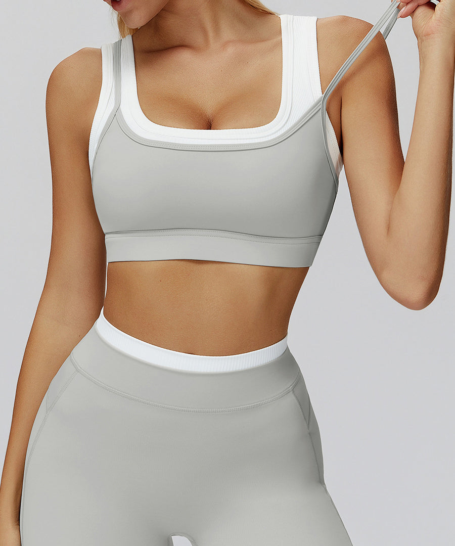 NakedFeel Dual-Layer Ribbed Bra