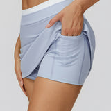 Gonna a strati a coste a contrasto