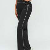Contrast Flow Wide-Leg Pant