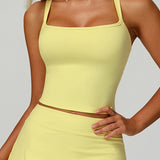 ダブルストラップヨガレーサーバックタンクトップ