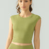 Sculpted Backless Yoga Tee with Built-In Padding
