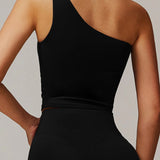 アシンメトリーワンショルダートップス