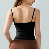 エレガントバックヨガトップ ビルトインパディング付き