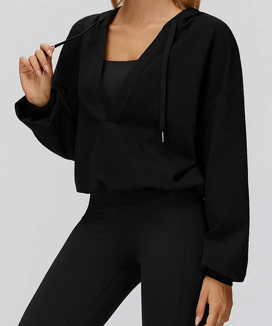 オーバーサイズVネックパーカー