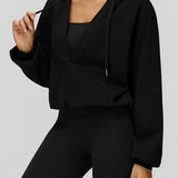 オーバーサイズVネックパーカー