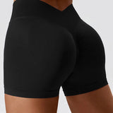 Pantaloncini con arricciatura a V