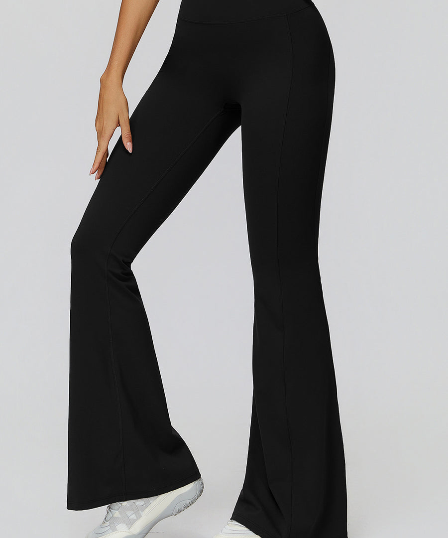 Pantaloni a vita alta svasati e arricciati