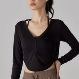 クロップドロングスリーブプルオーバー