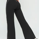 Contrast Flow Wide-Leg Pant