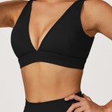 Sleek V-Neck Sports Bra
