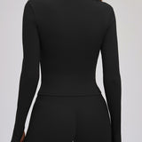 Brushed Stand-Collar Full-Zip Yoga Jacket