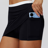 Gonna a strati a coste a contrasto