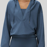 オーバーサイズVネックパーカー