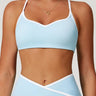 Reggiseno sportivo con schiena scoperta color block pastello