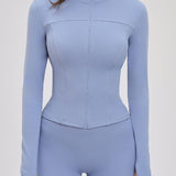 Brushed Stand-Collar Full-Zip Yoga Jacket