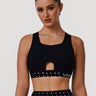 Silver Dot Mesh-Back Bra