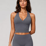 Cream Sculpt Halter Tank