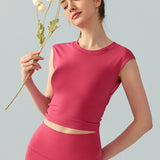 スカルプテッドノーバックヨガティー ビルトインパディング付き