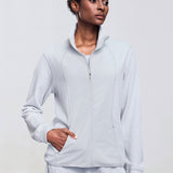 Waffle Stand-Neck Zip Jacket