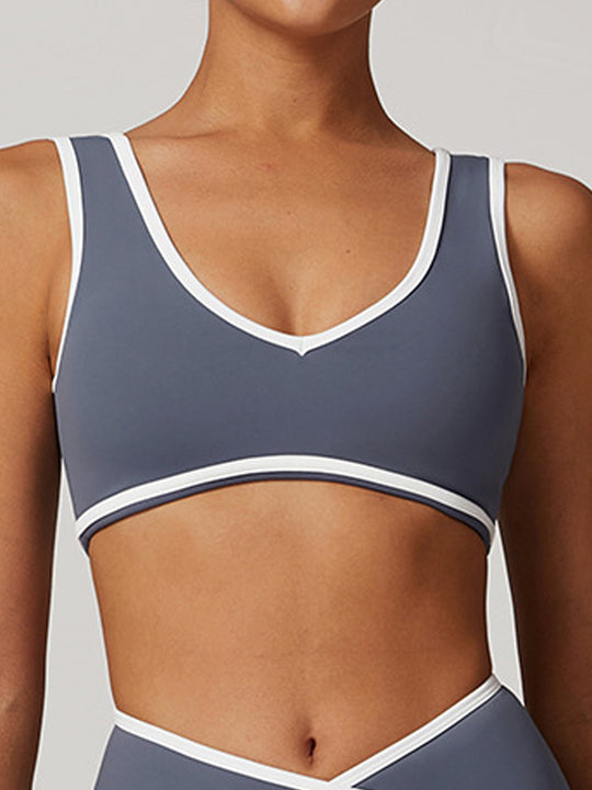 Colorblock Wide-Strap Sports Bra