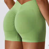 Pantaloncini con arricciatura a V