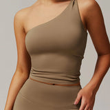 アシンメトリーワンショルダートップス