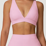 Sleek V-Neck Sports Bra