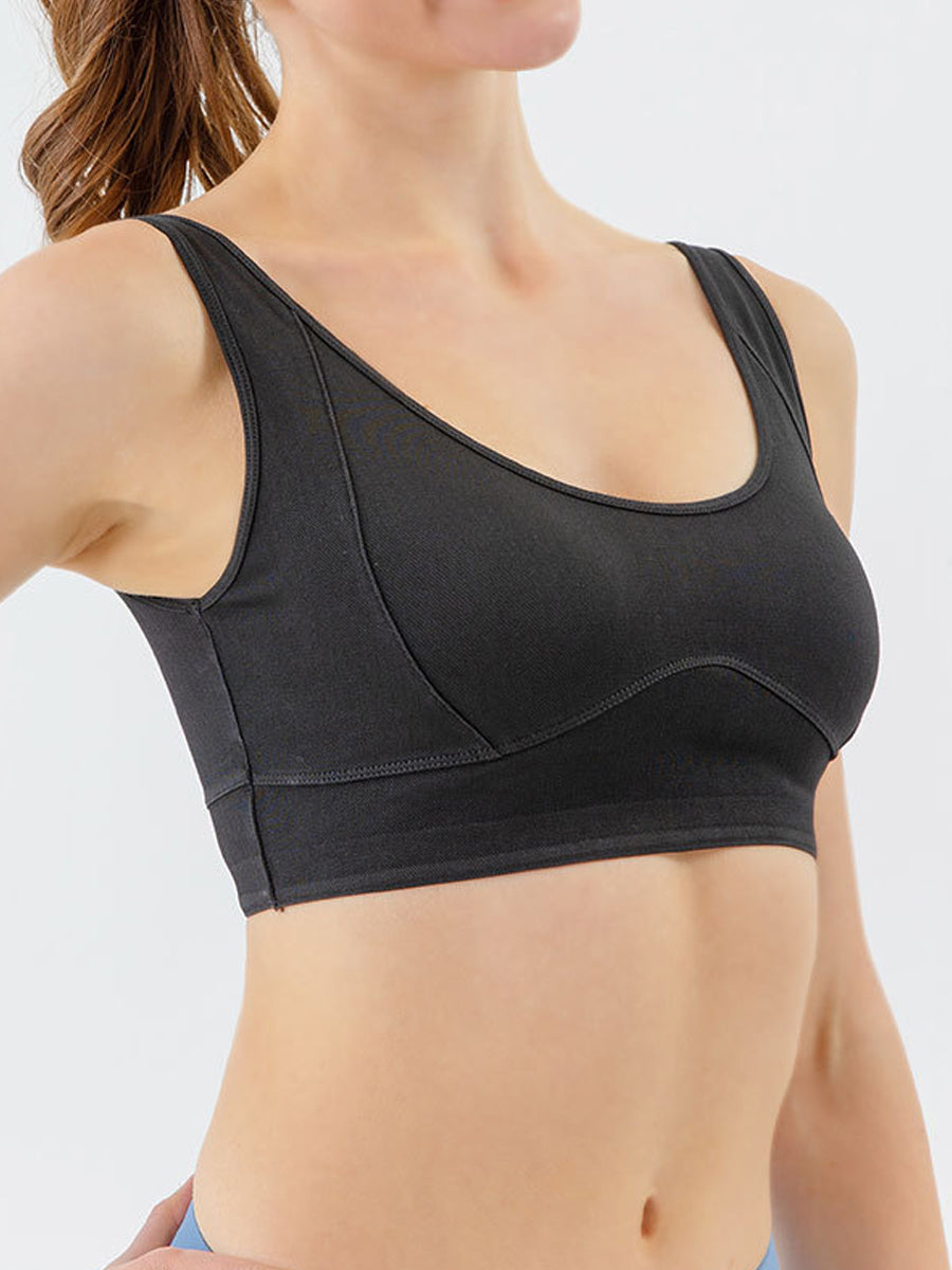 Denim-Style Yoga Sports Bra