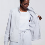 Waffle Stand-Neck Zip Jacket