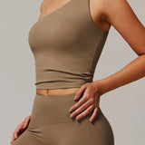 アシンメトリーワンショルダートップス