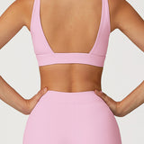 Sleek V-Neck Sports Bra