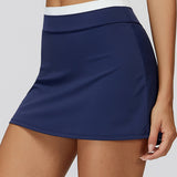 Gonna a strati a coste a contrasto