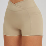 FlowLift Cross-Waist Flare Shorts