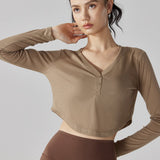 クロップドロングスリーブプルオーバー