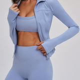 Brushed Stand-Collar Full-Zip Yoga Jacket
