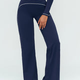 Contrast Flow Wide-Leg Pant