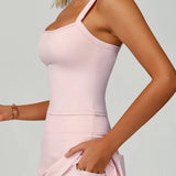 ダブルストラップヨガレーサーバックタンクトップ