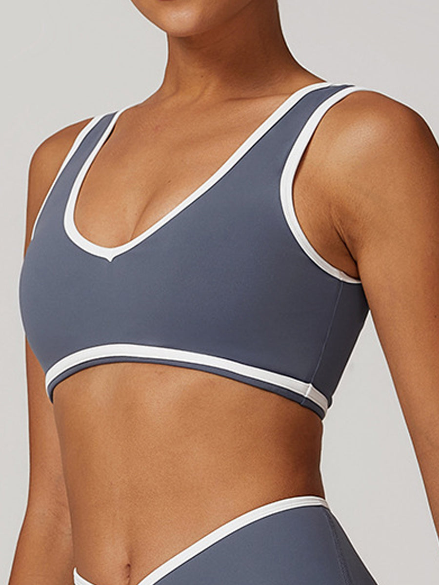 Colorblock Wide-Strap Sports Bra