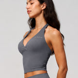 Cream Sculpt Halter Tank